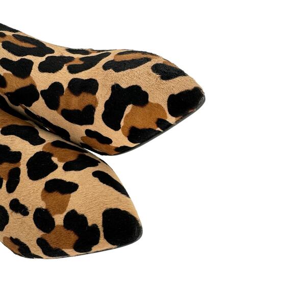 AQUATALIA Marilisa Leopard Weatherproof Genuine Calf Hair Heel Bootie Size 6 - Picture 8 of 9